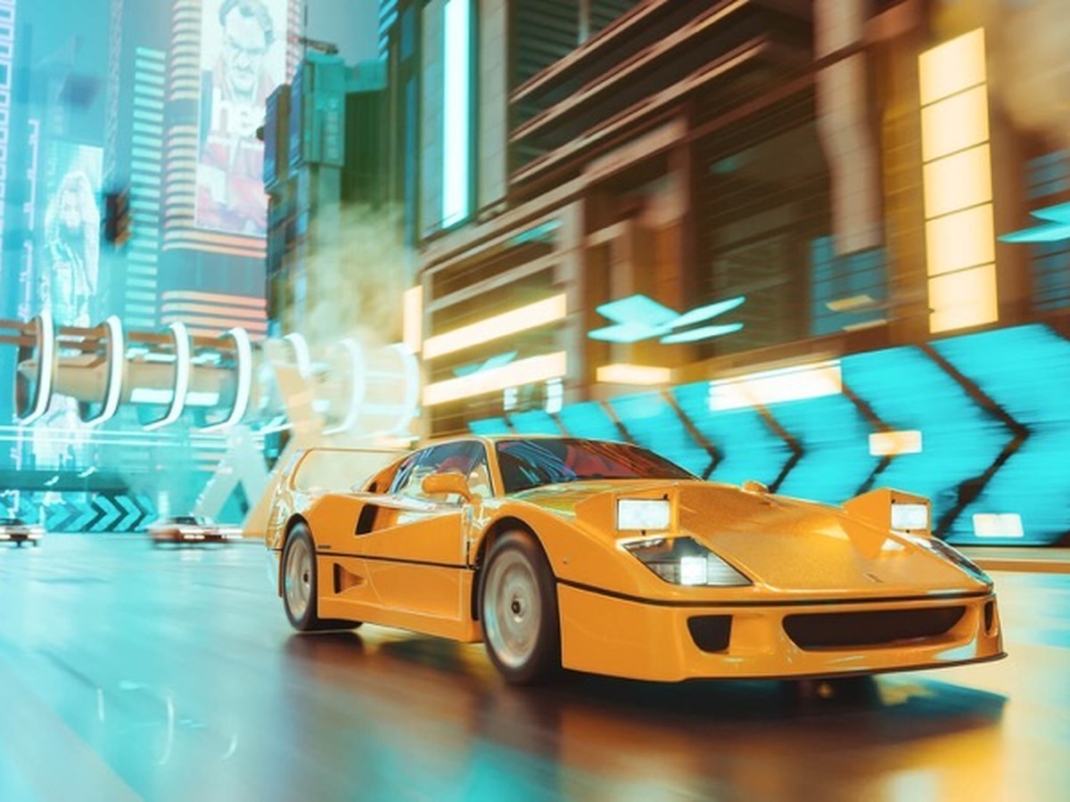 Sports car 3D rendering