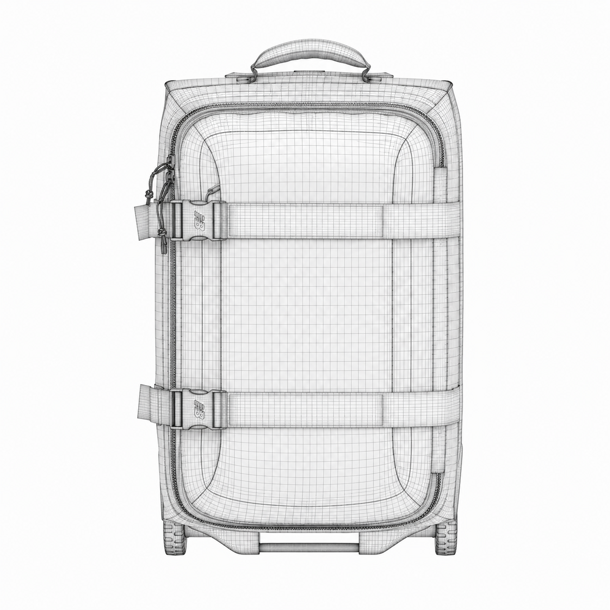 Stage 2 — wireframe geometry of the suitcase