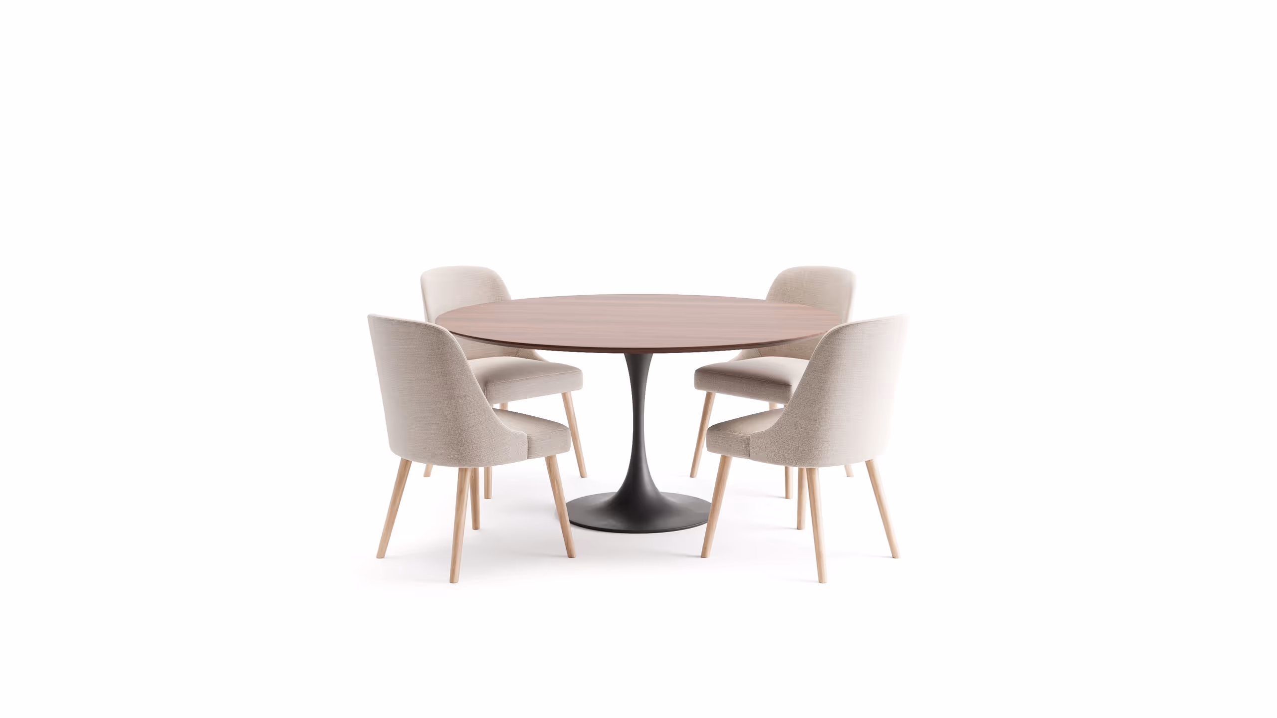 Realistic 3D Render of a Table and Chairs