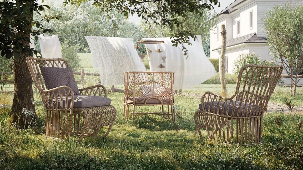3D Visualization of a Garden Outdoor Furniture Set