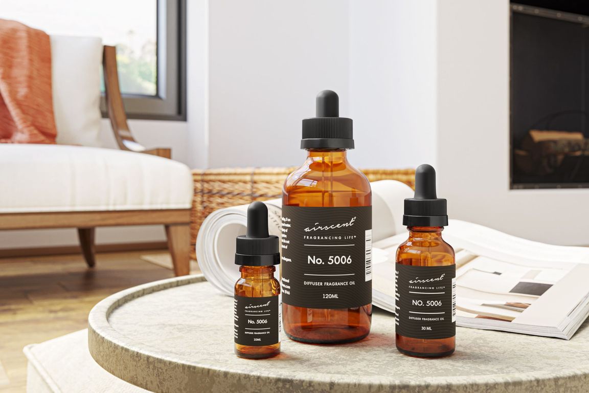 Fragrance Bottles Group Image on a Coffee Table