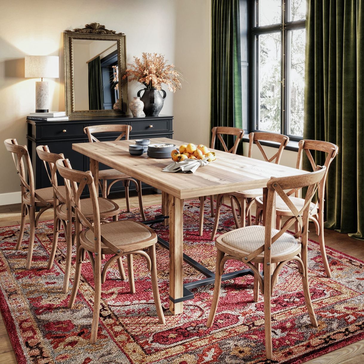 Photorealistic 3D Rendering of a Dining Room Furniture Set