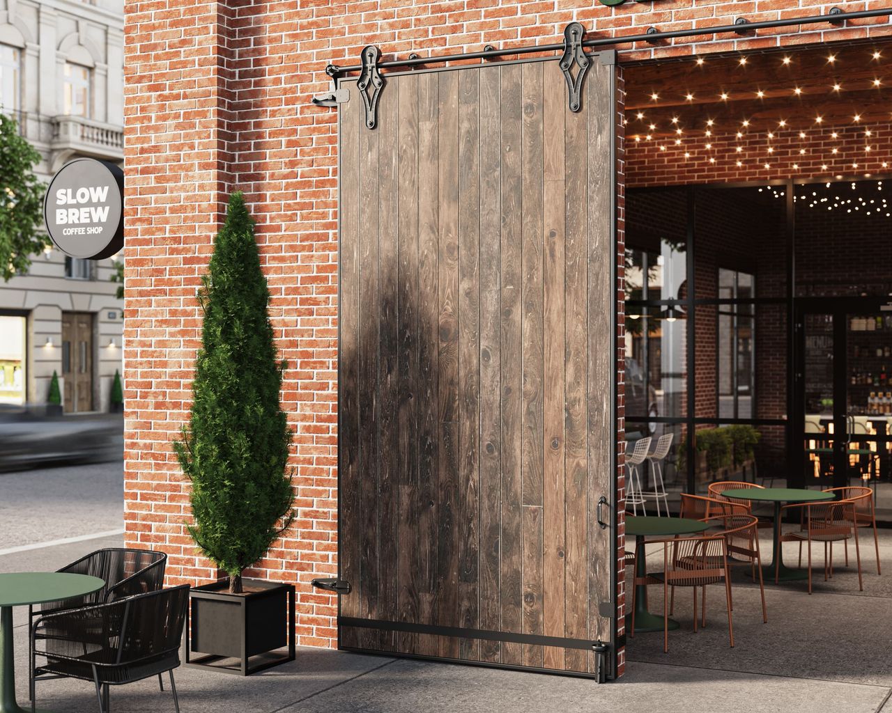 Exterior Lifestyle CGI for Double Door Hardware