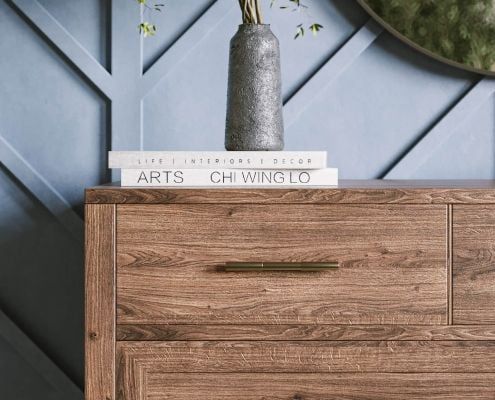 3D Rendering of a Wood Cabinet