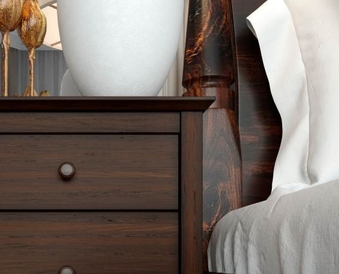 3D Rendering of a Wood Nightstand