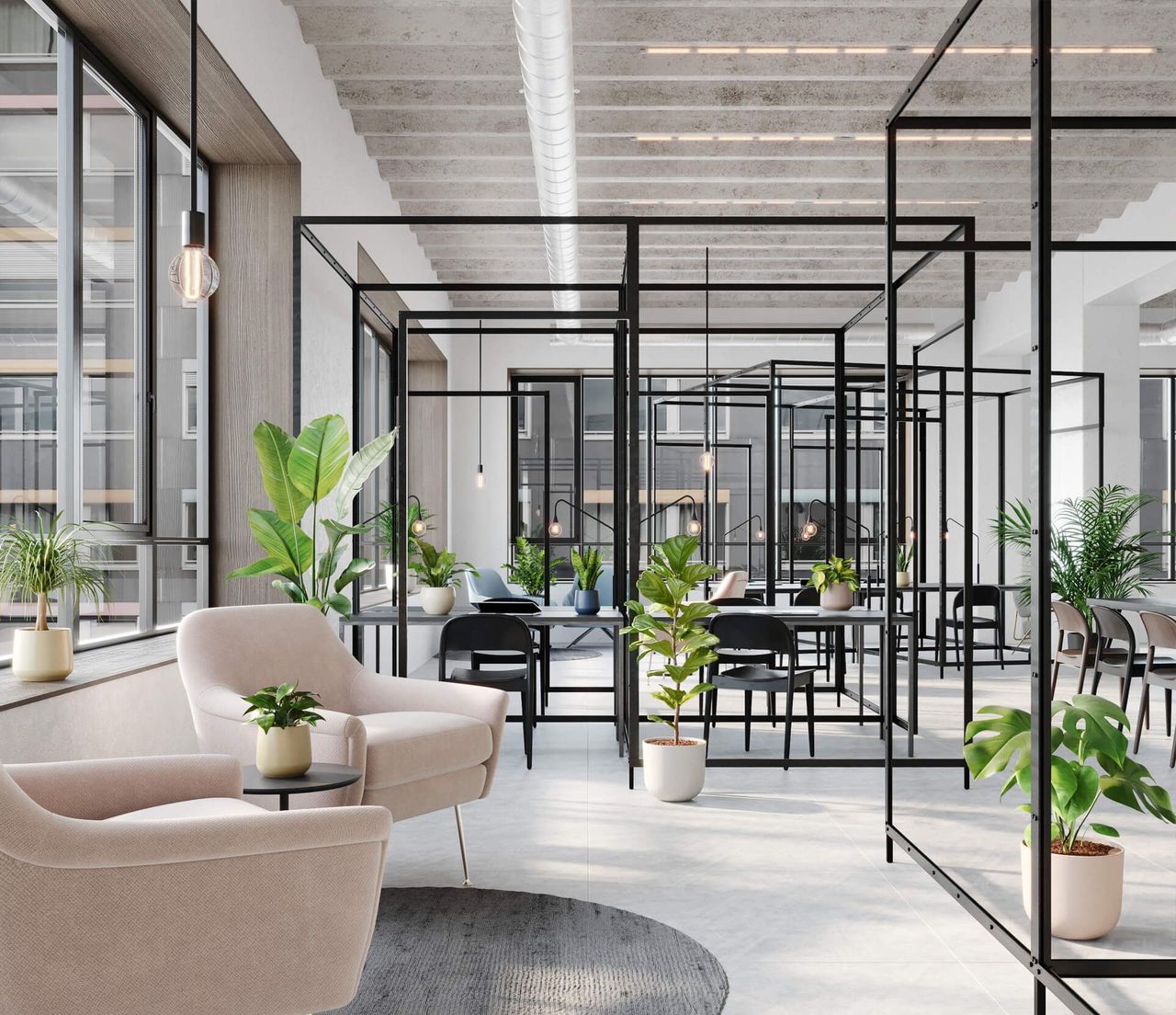 Pots for Openspace Office Lifestyle CG Rendering