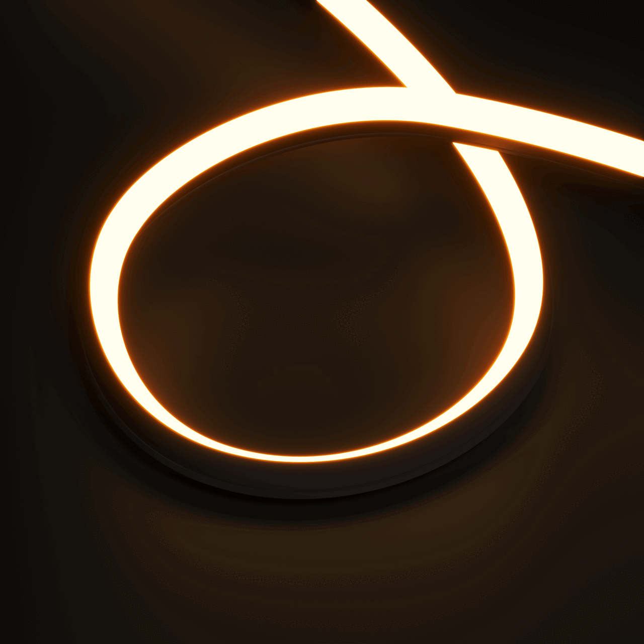 3D rendering for lighting showing flexible luminous line with animated color transition