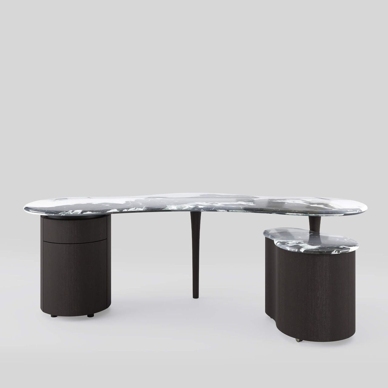 White-and-Black Desk 3D Rendering