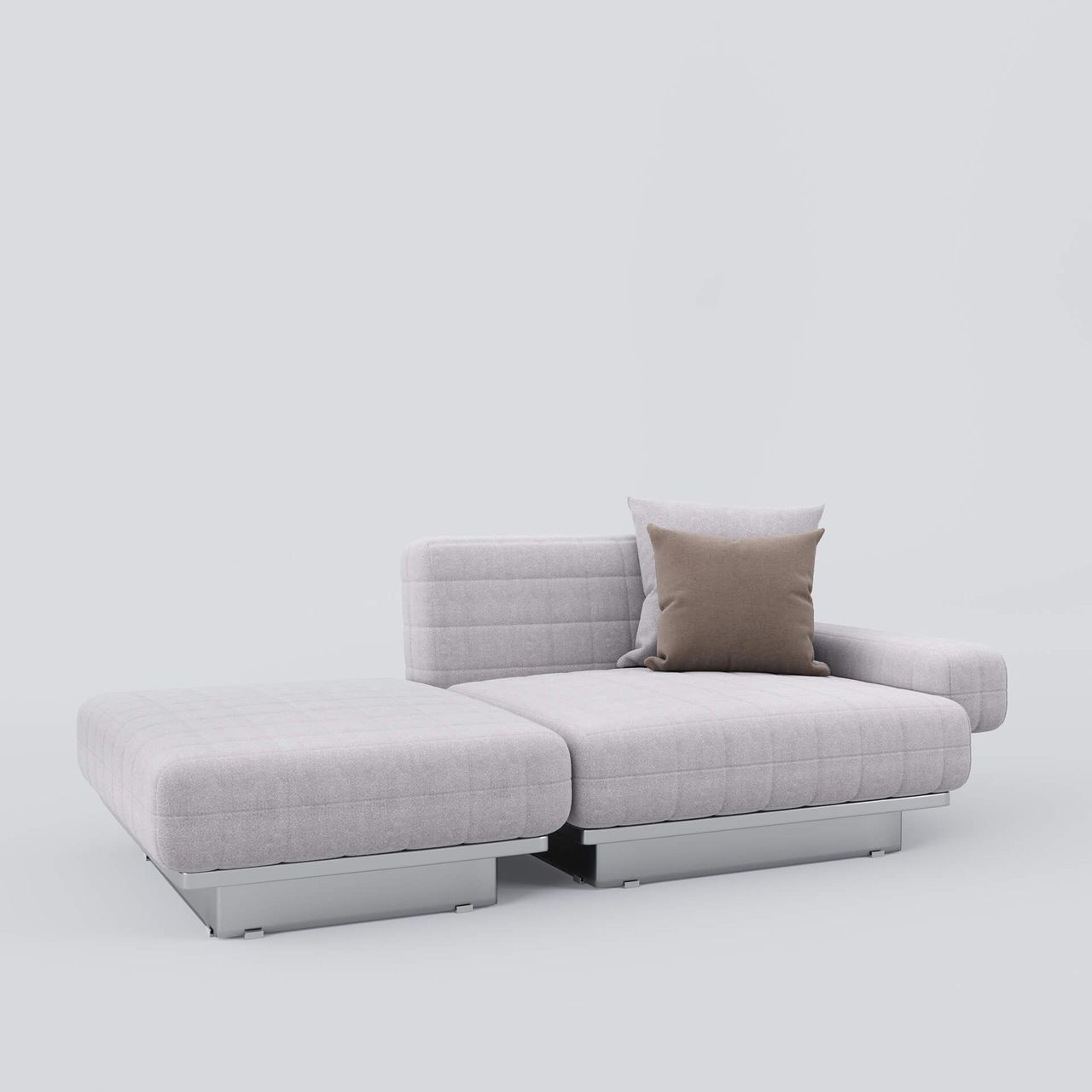 Light Grey Sofa 3D Rendering