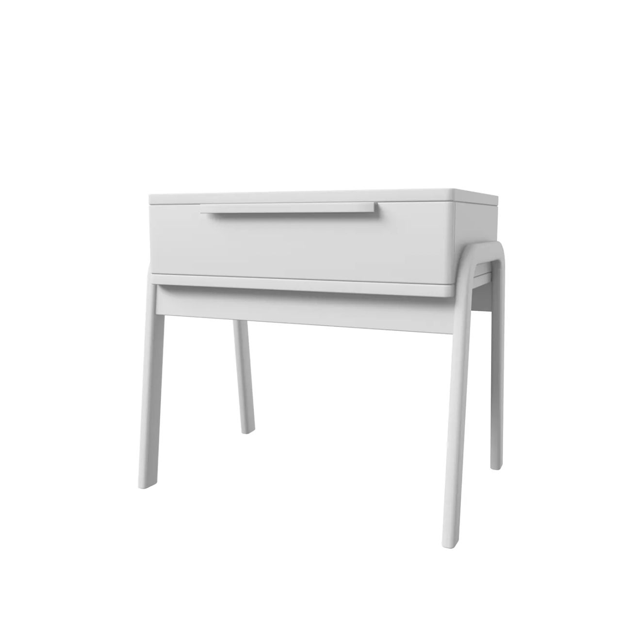 Grayscale Rendering of a Wood Nightstand