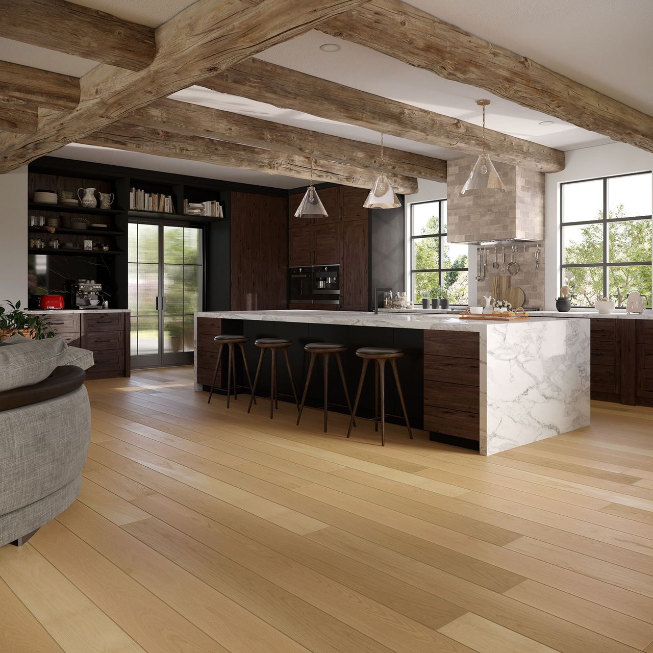 Photorealistic CGI of Suede White Oak Floor