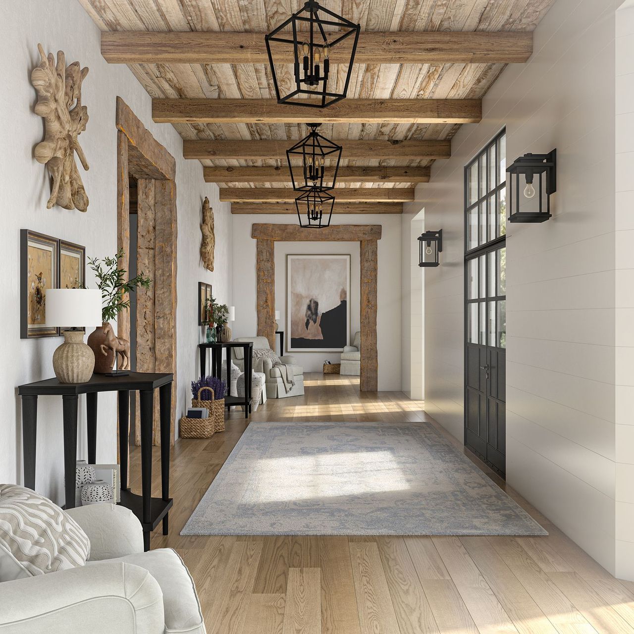 Lifestyle 3D Visualization of Heirloom Grade White Oak Floor