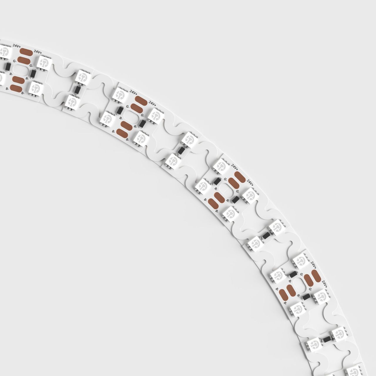 3D rendering for lighting illustrating a curved flexible strip following a smooth arc