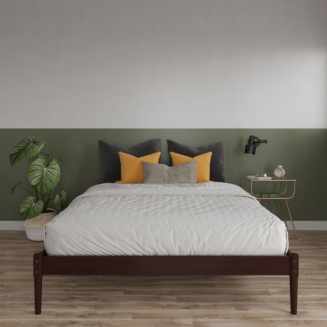 White and Brown Bed Lifestyle CGI