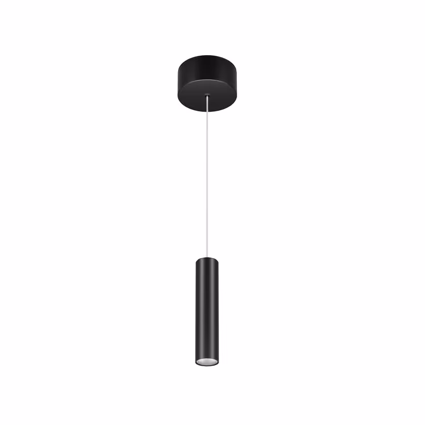 Lighting Product Visualization of a Black Pendant Cylinder