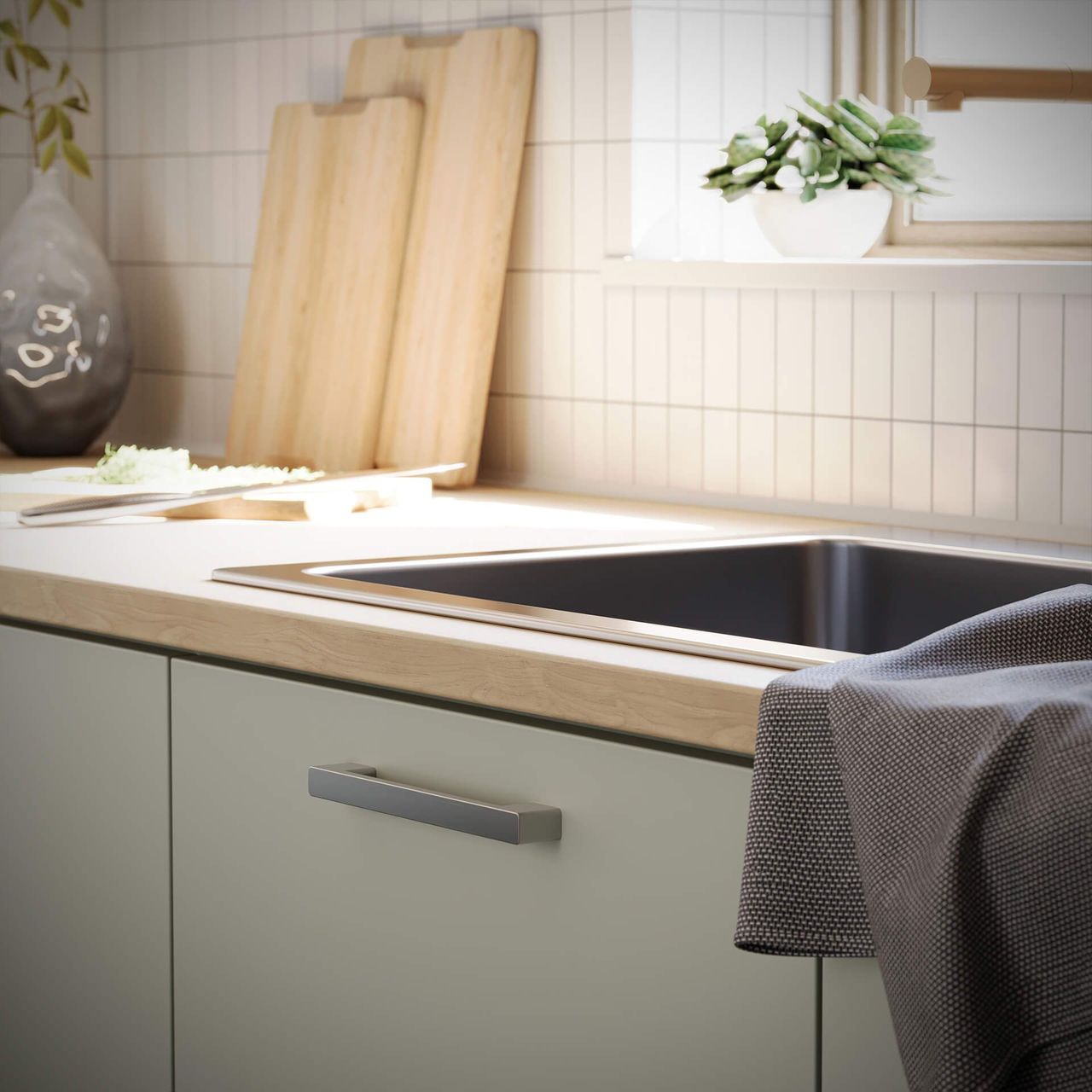 Kitchen Drawer Handle Close Up CG View