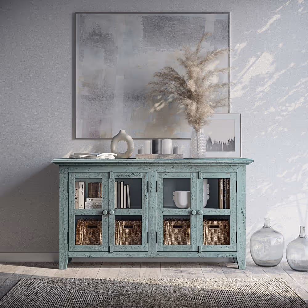 First-class 3D rendered image of a rustic cabinet showcasing 3D product modeling and interior visualization