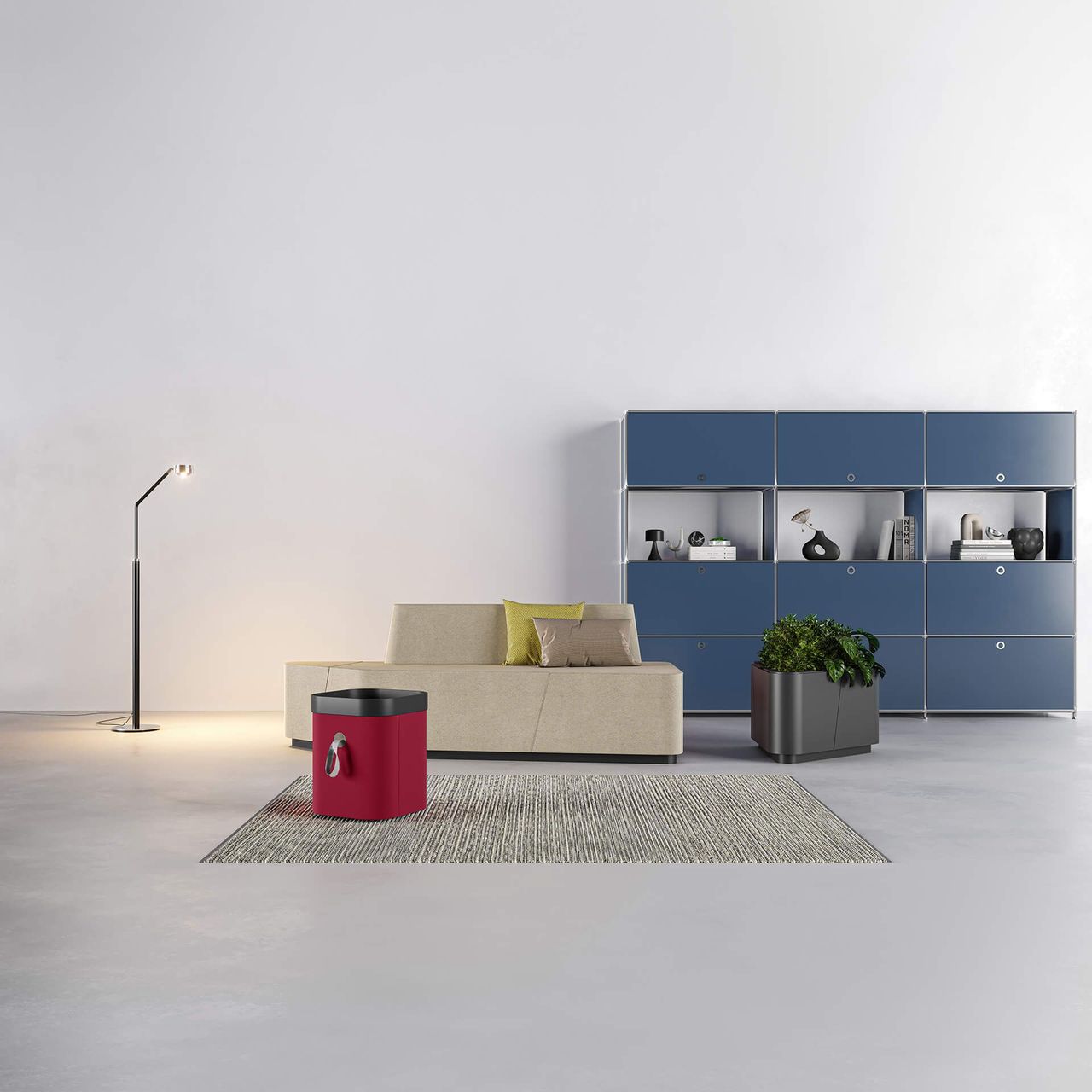 Blue Office Cabinet 3D Image