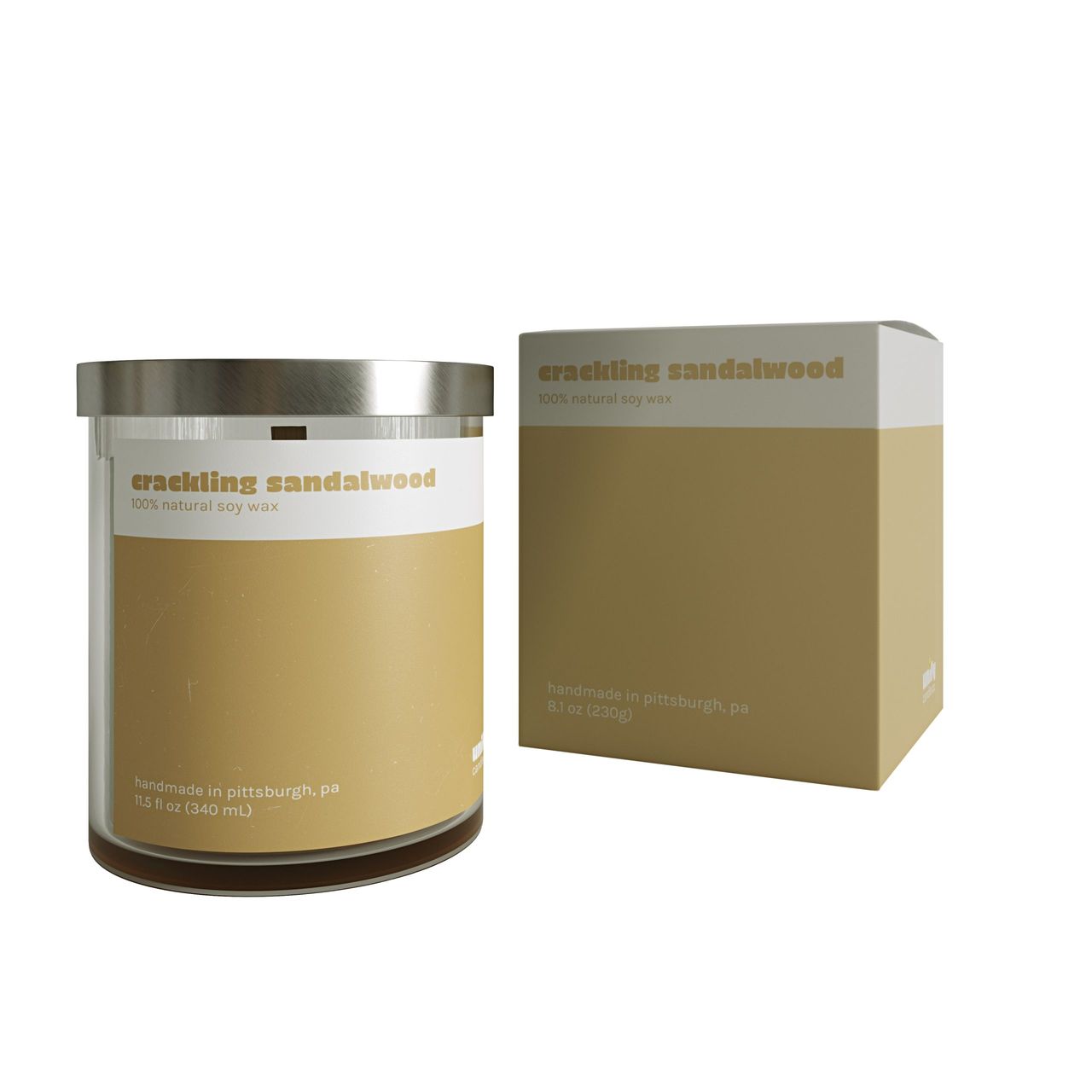 White Background Picture for a Cracking Sandalwood Candle