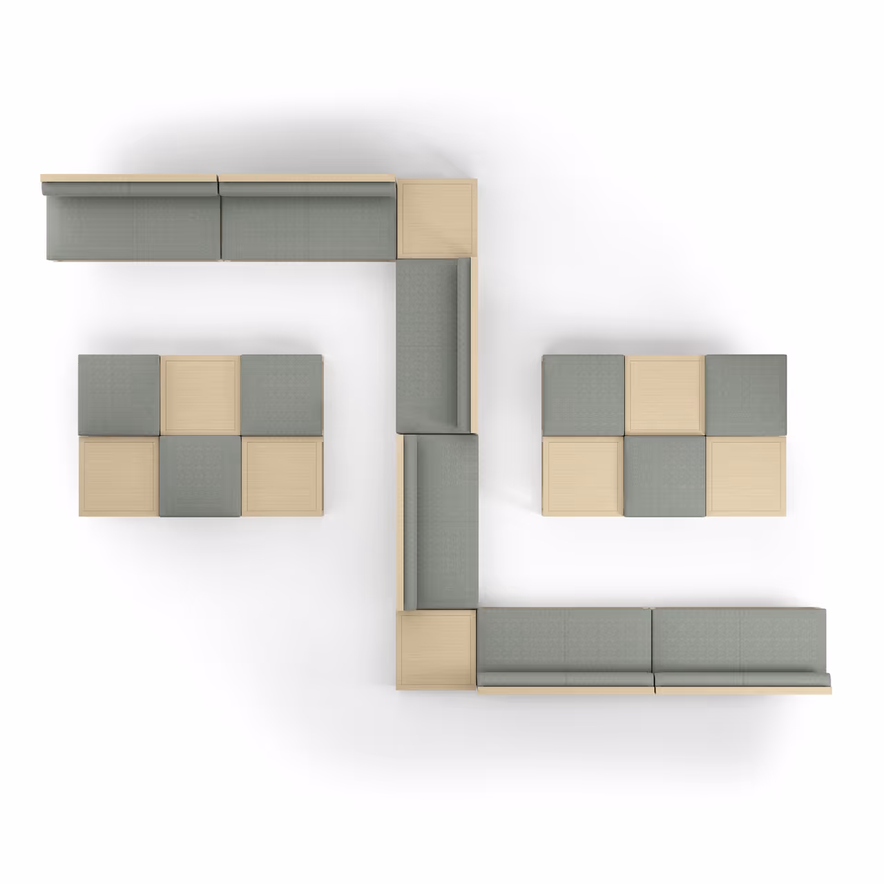 Grey and Beige Sofa Set Top View