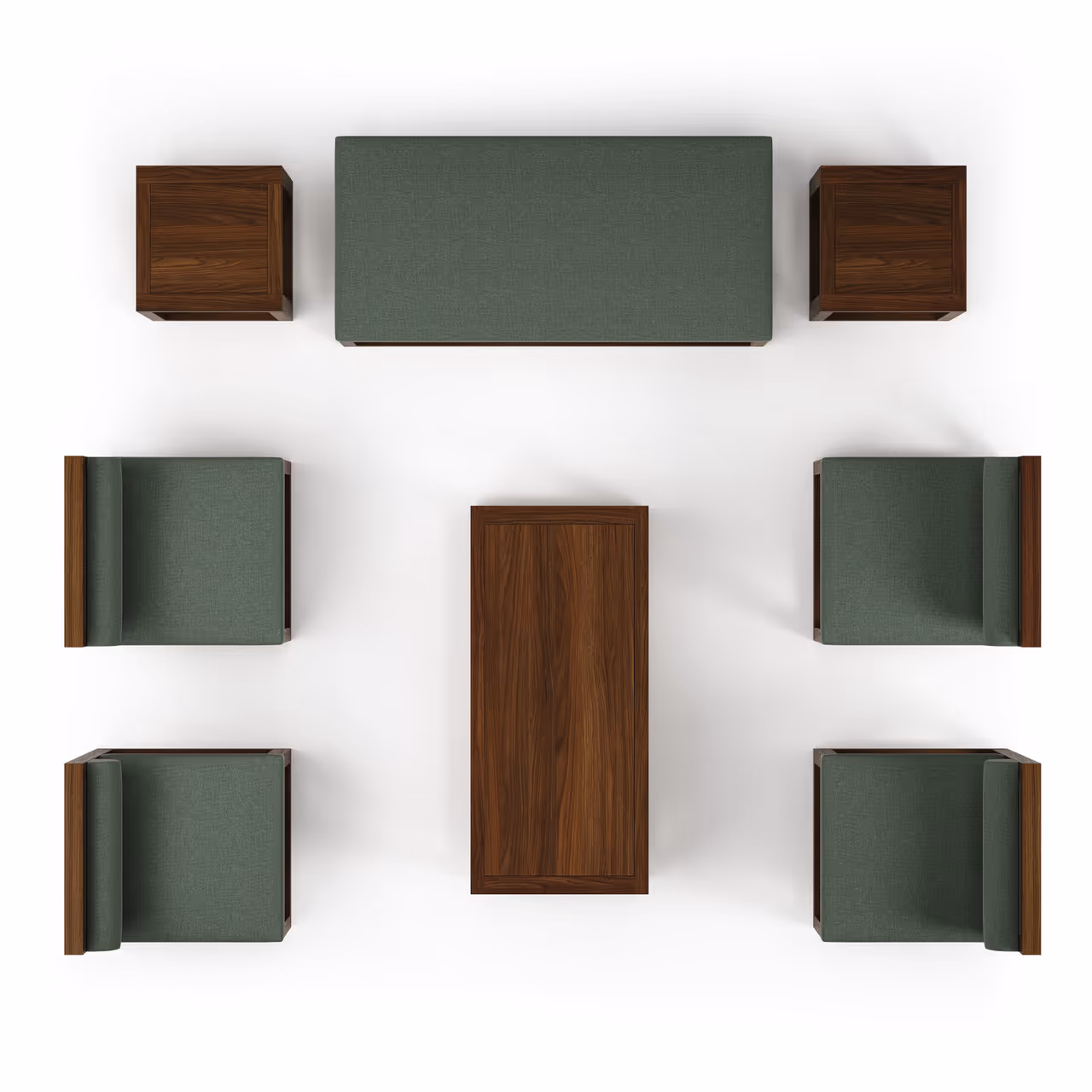 Green Seats Set Top View