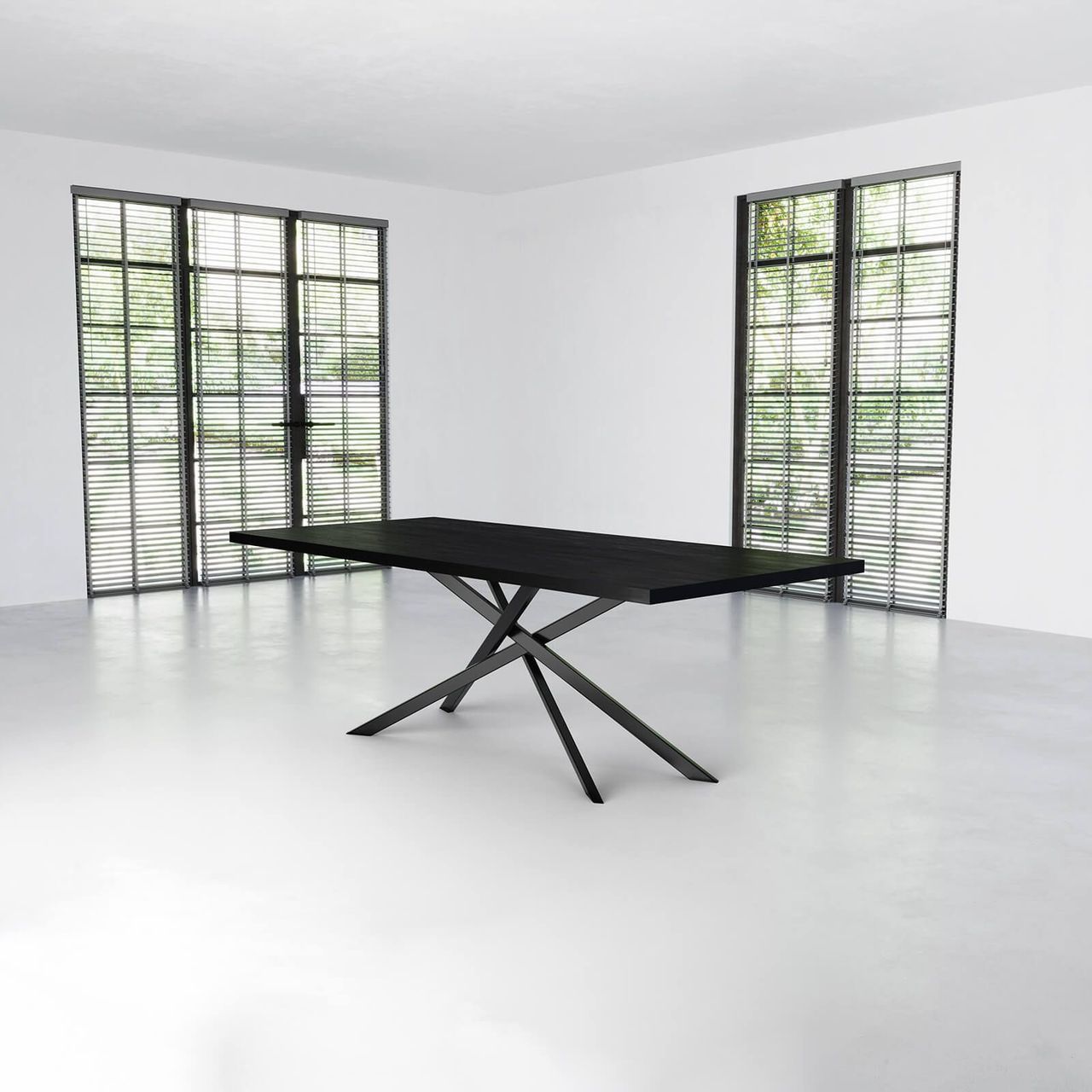 Black Table 3D Rendering