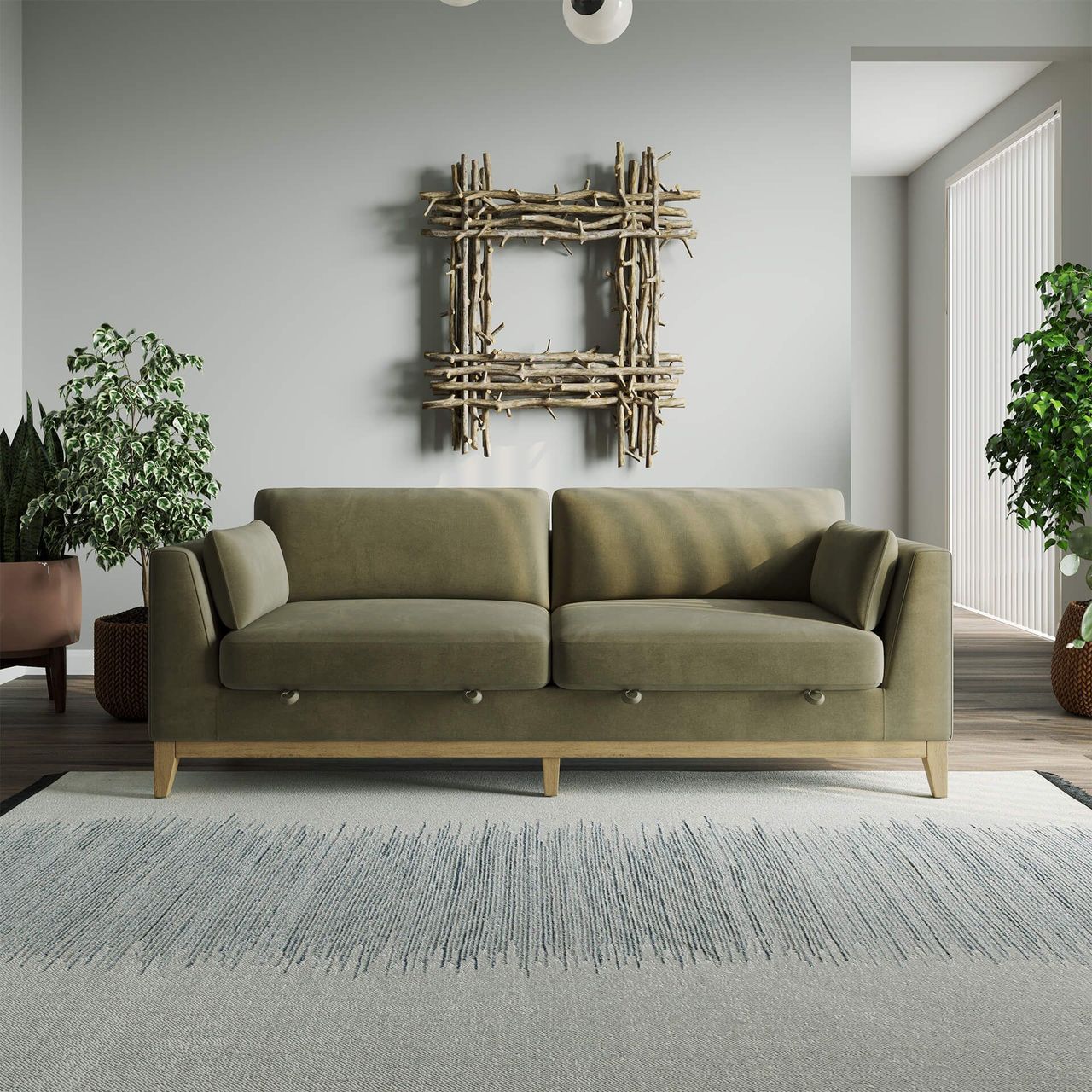 Moss Green Sofa Lifestyle Rendering