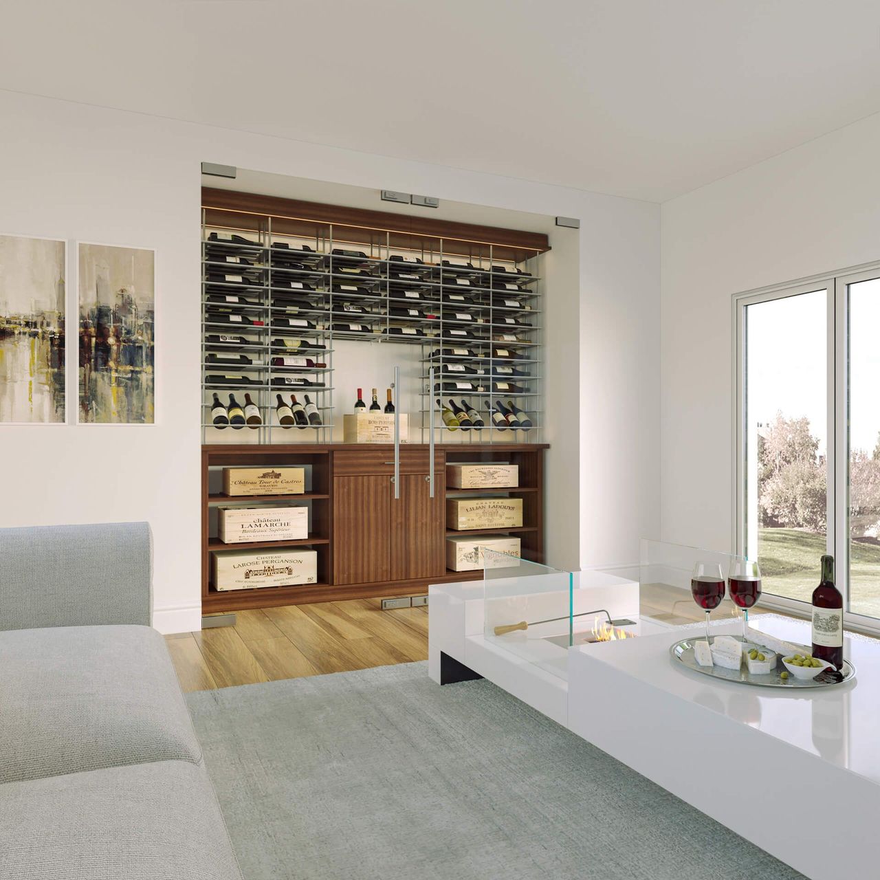 Wine Storage Lifestyle Product CGI: Glass Display