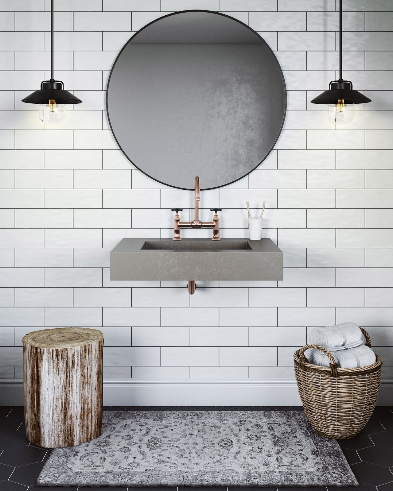 Product CGI for a Stylish Brown Sink