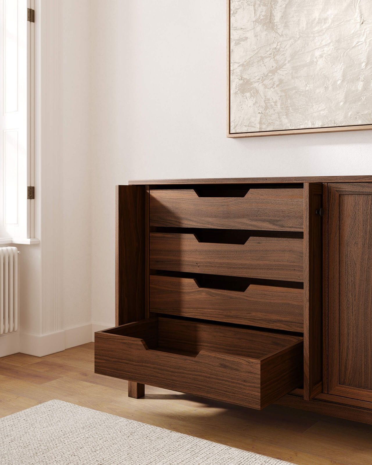 Wooden Drawers for Muscial Items Lifestyle CG Visualization