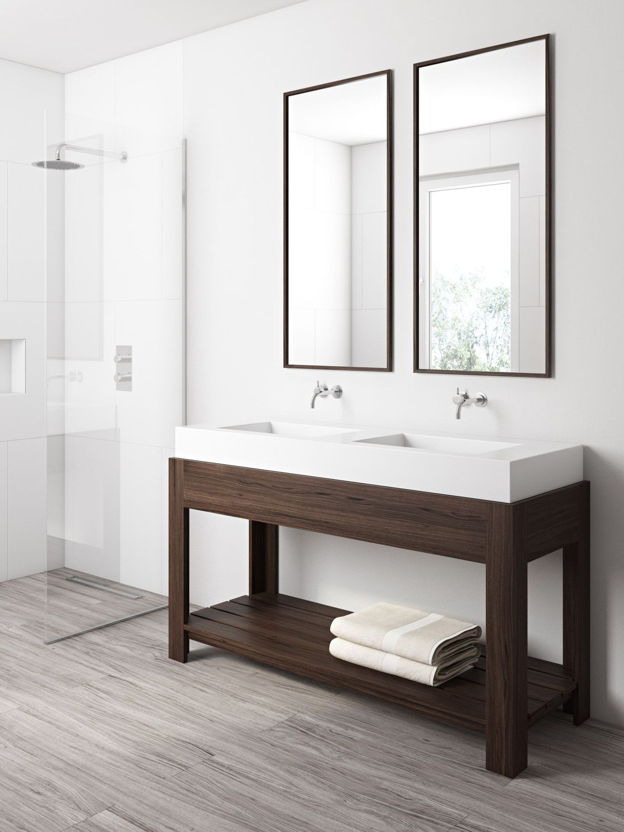 Product CGI for Concrete Sink in a Bathroom Scene