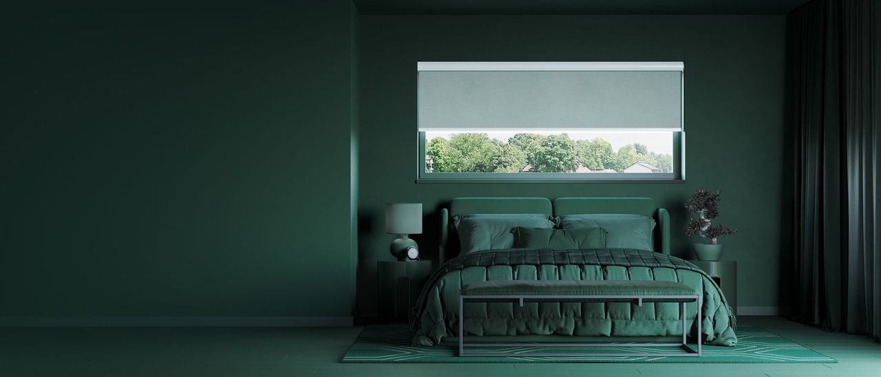 Dark Green Lifestyle 3D Rendering for Blinds