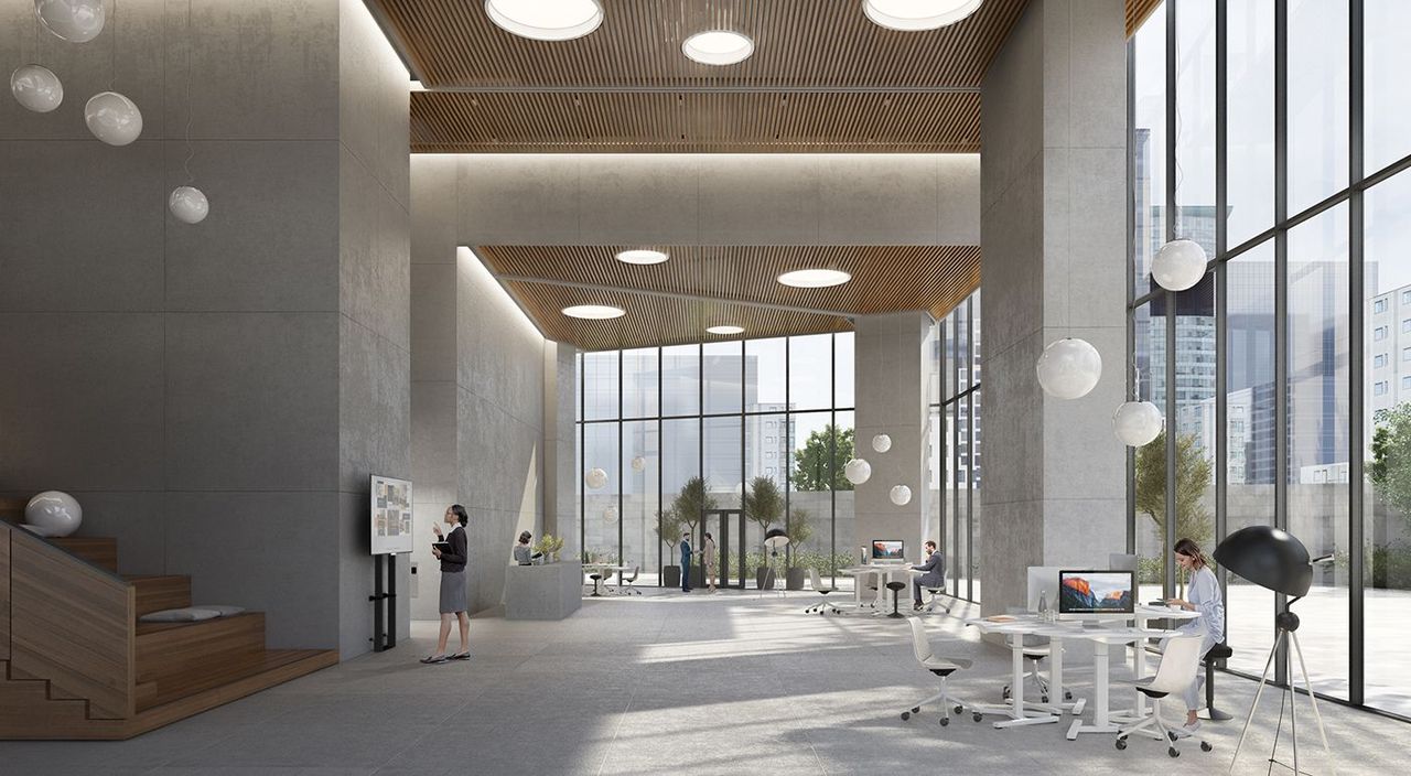 Office Desks 3D Rendering