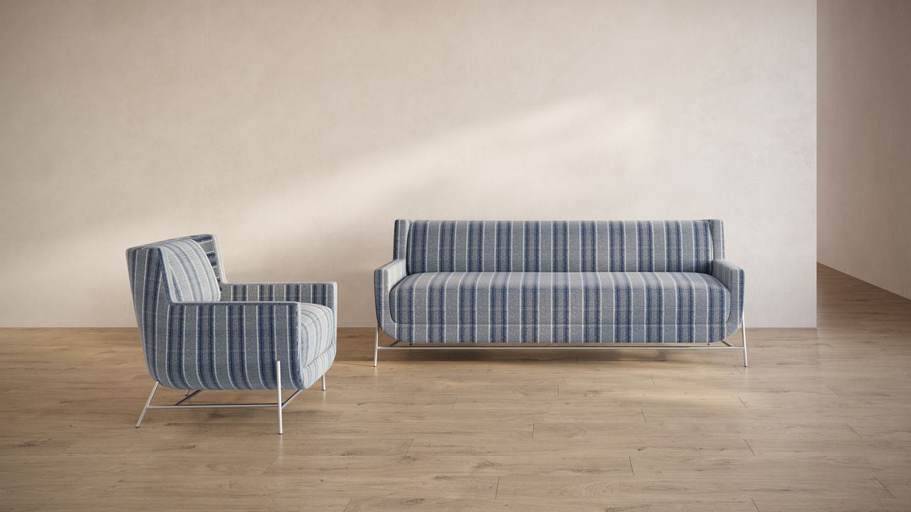 Dark Blue Checkered Sofa Texture