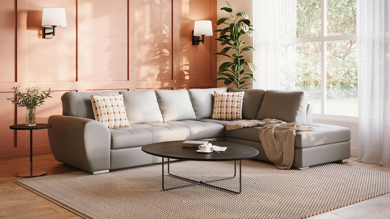 Leather Corner Sofa Lifestyle Render
