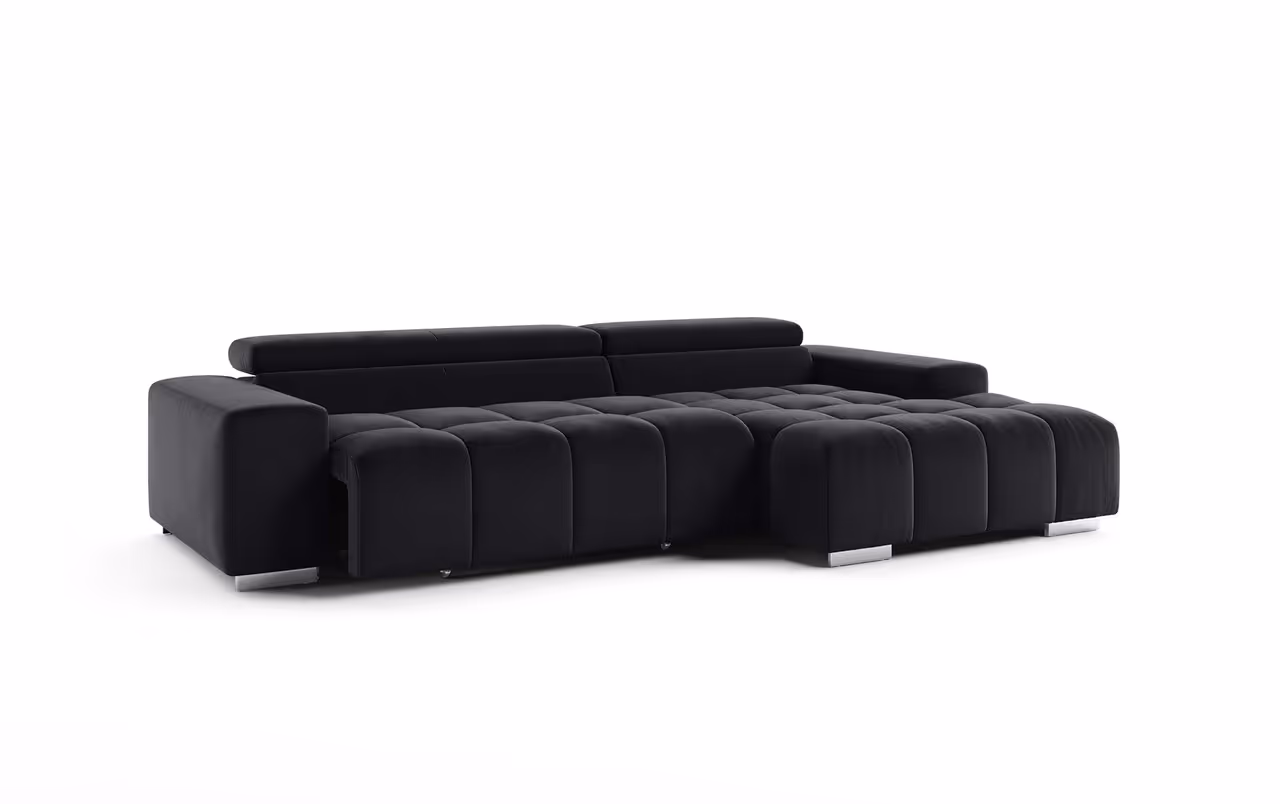 Photoreal CGI of a Black Sectional Sofa