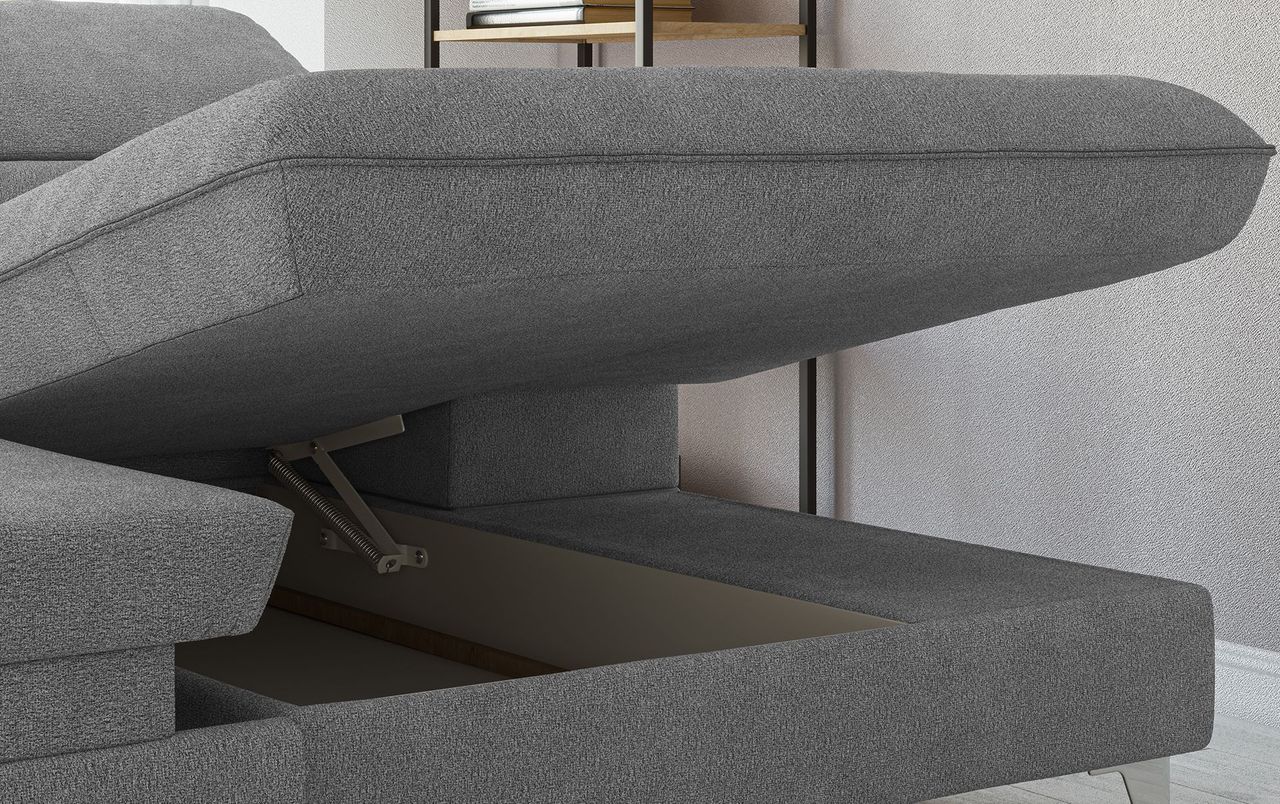 Grey Velvet Sofa Close Up 3D Shots