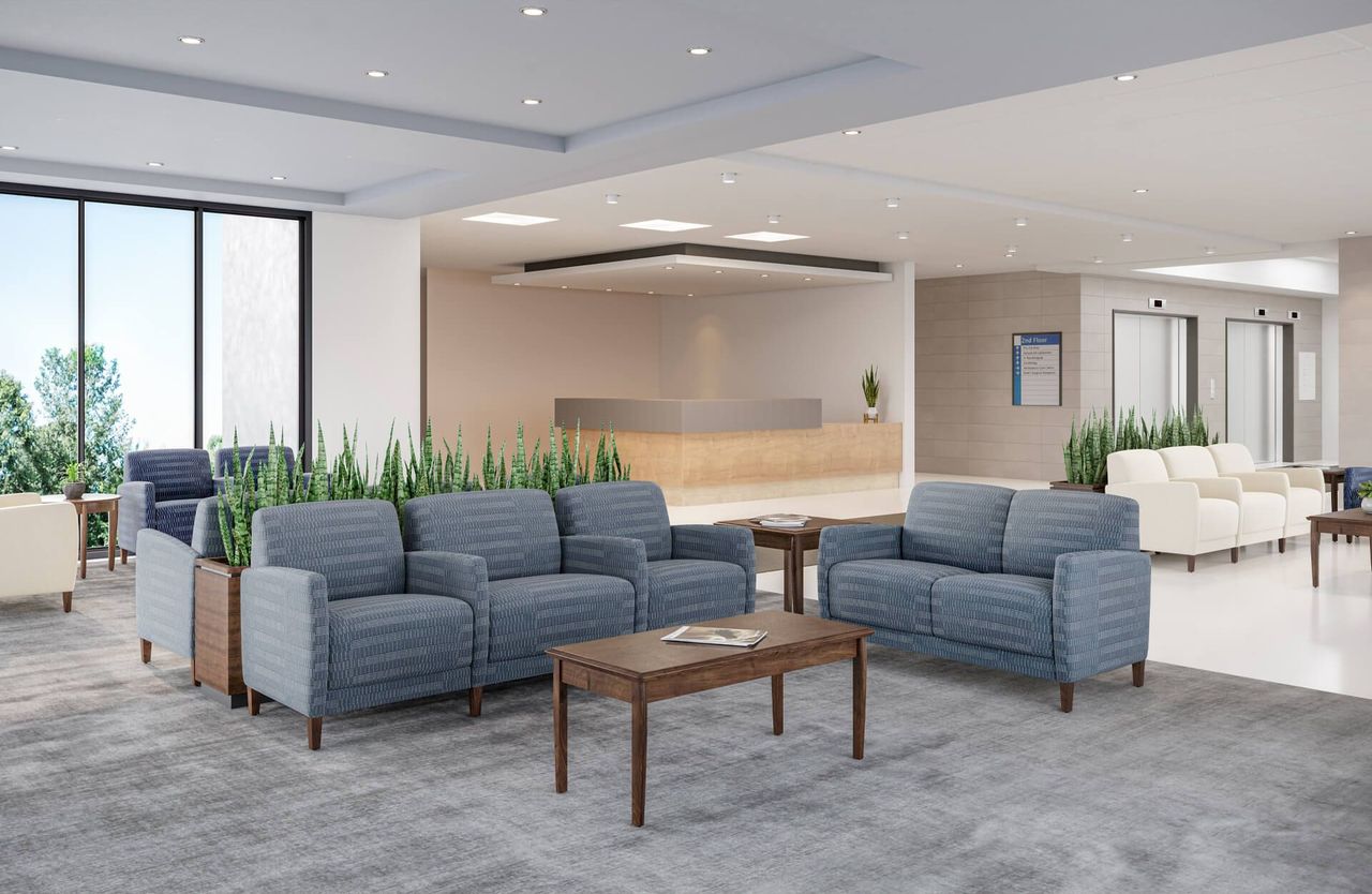 Lobby Sofas Lifestyle 3D Rendering