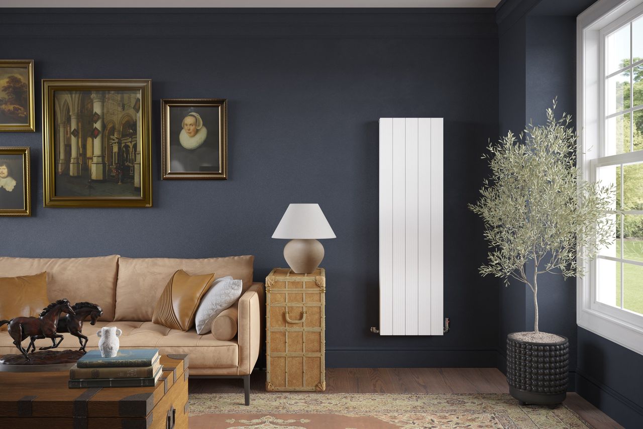 Flat Vertical Radiator in Living Room Visualization