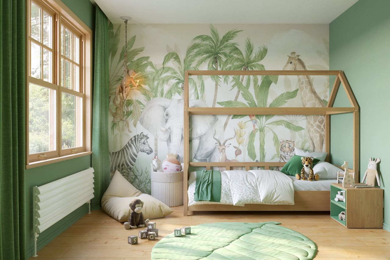 Lifestyle Render for a Horizontal Radiator in a Kids' Room