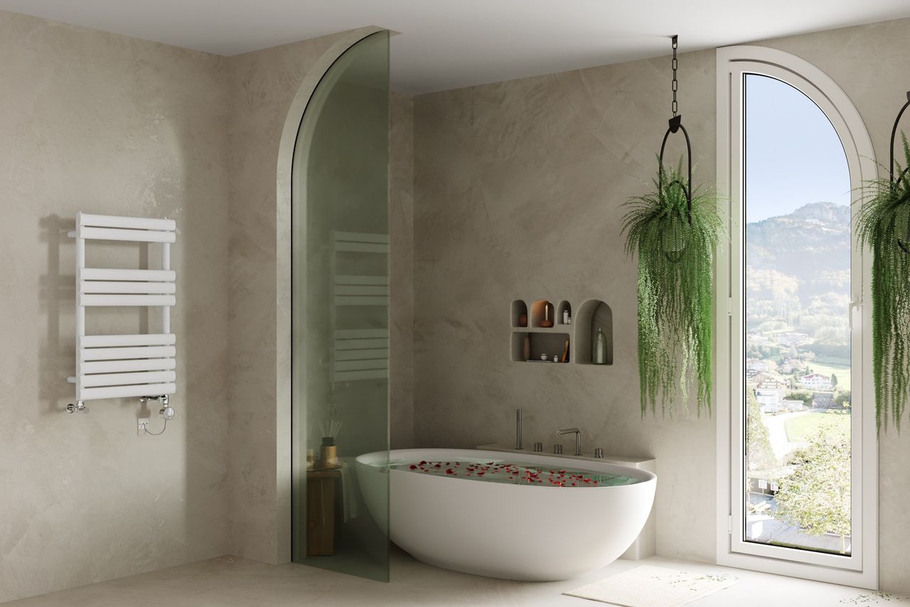 Towel Warmer in a Bathroom Visualization