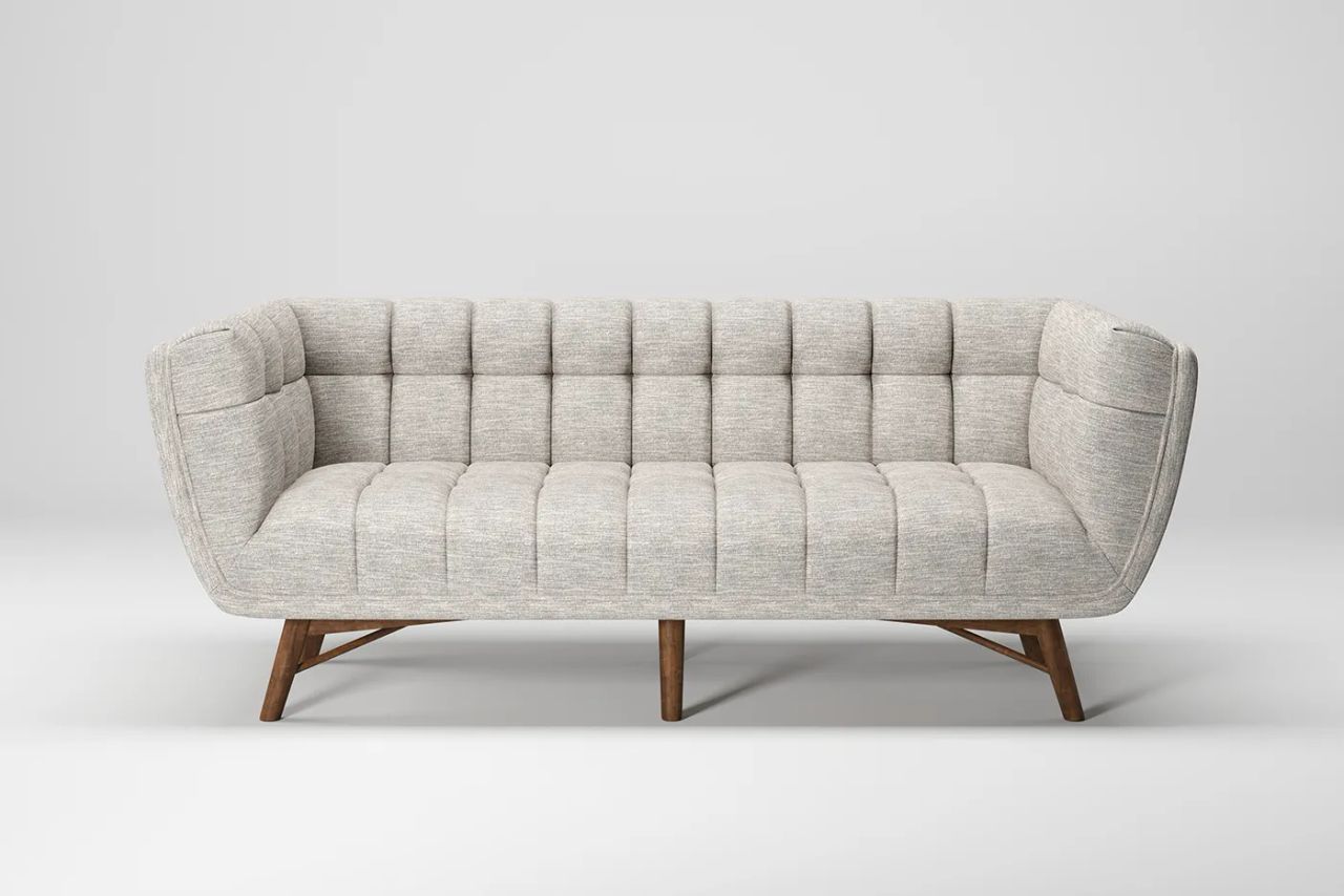 Silo Rendering of a Gray Sofa