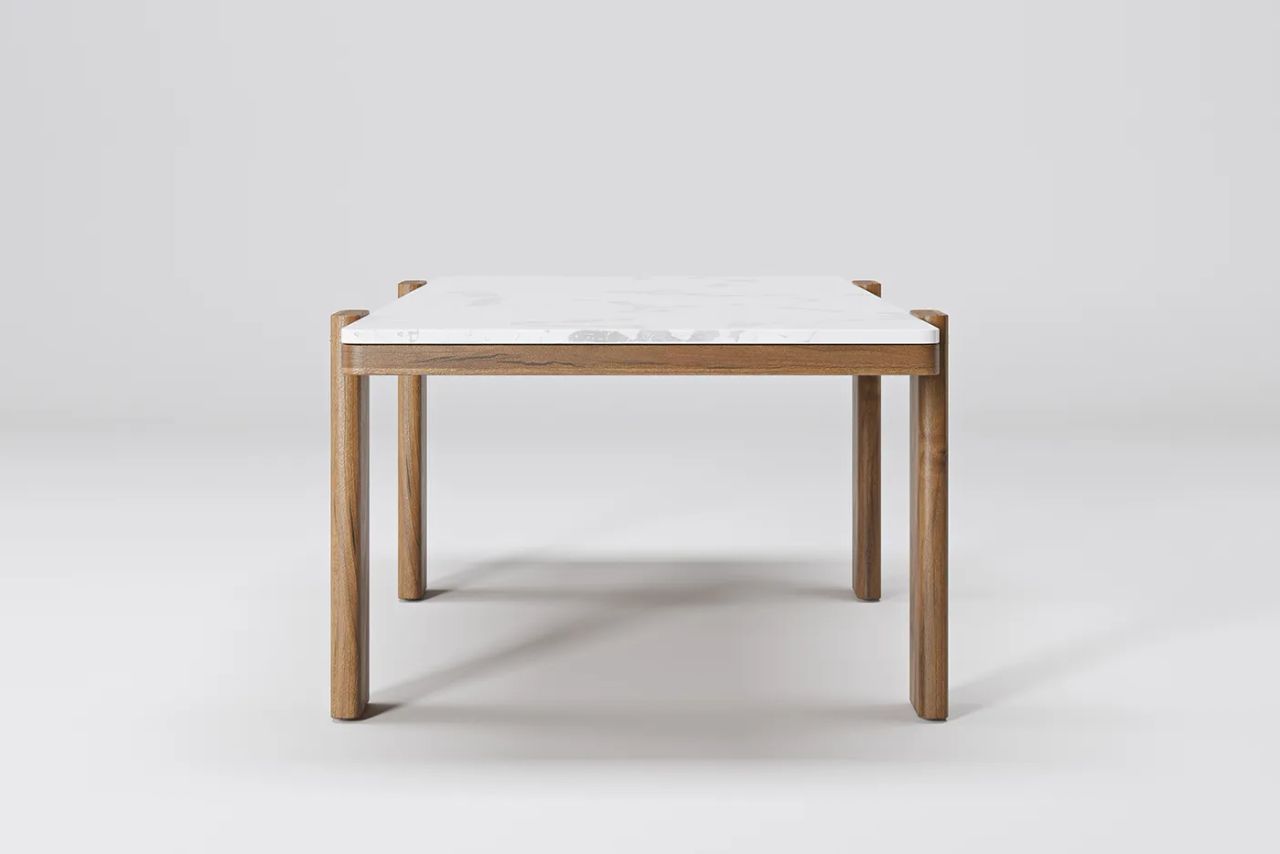 Silo Rendering of a Wood and Marble Table