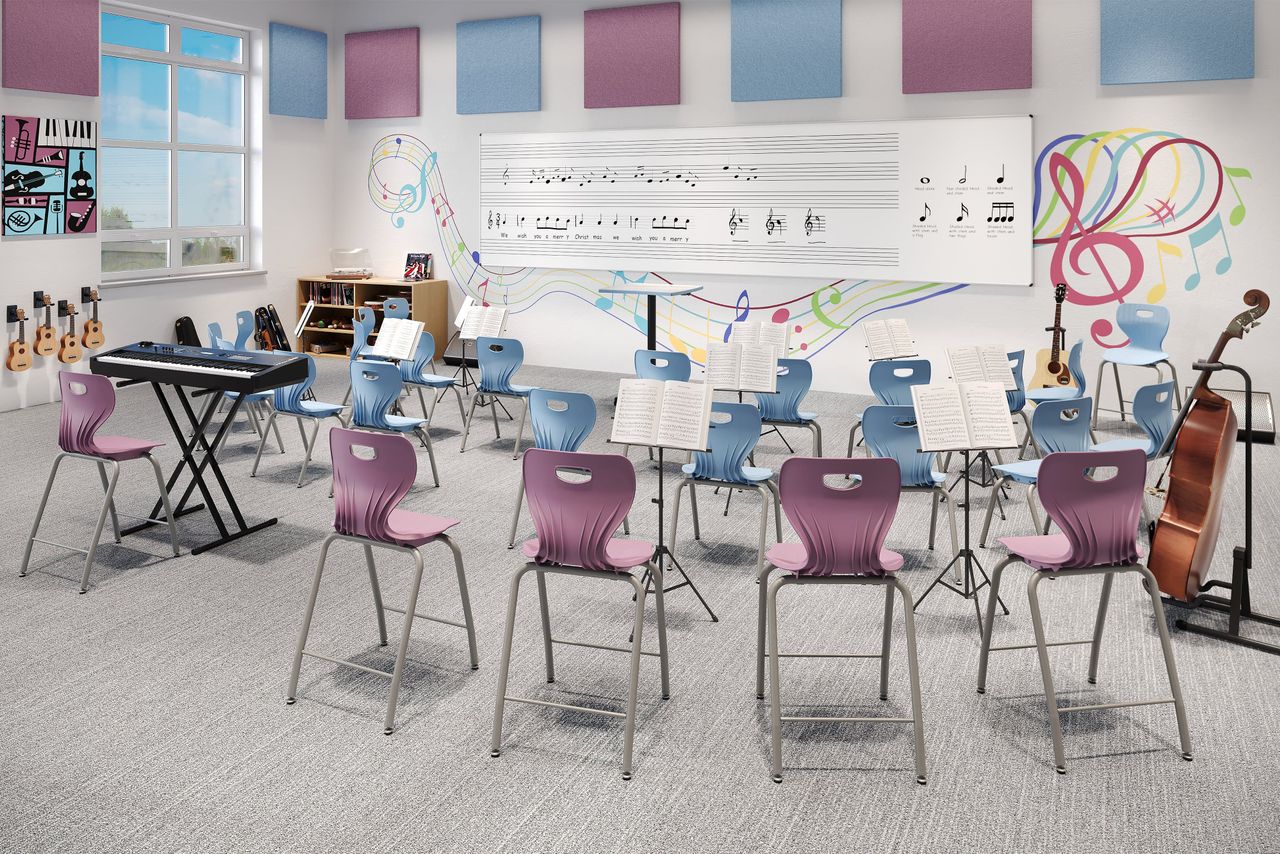 Music Room Lifestyle Render for Classroom Furniture
