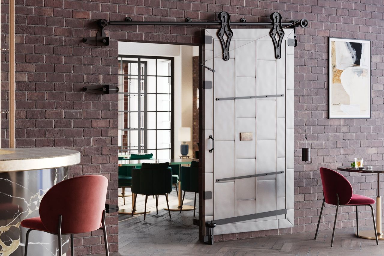 Bar Interior Scene Door Hardware CGI