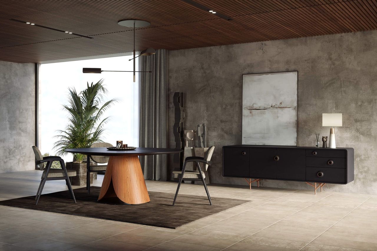 3D rendering of a trendy interior with bespoke house fittings, showcasing 3D house fittings modeling and visualization