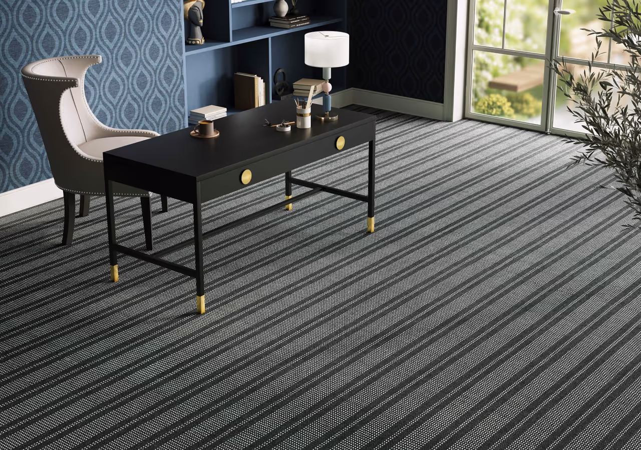 Grey Stripy Office Carpet CGI