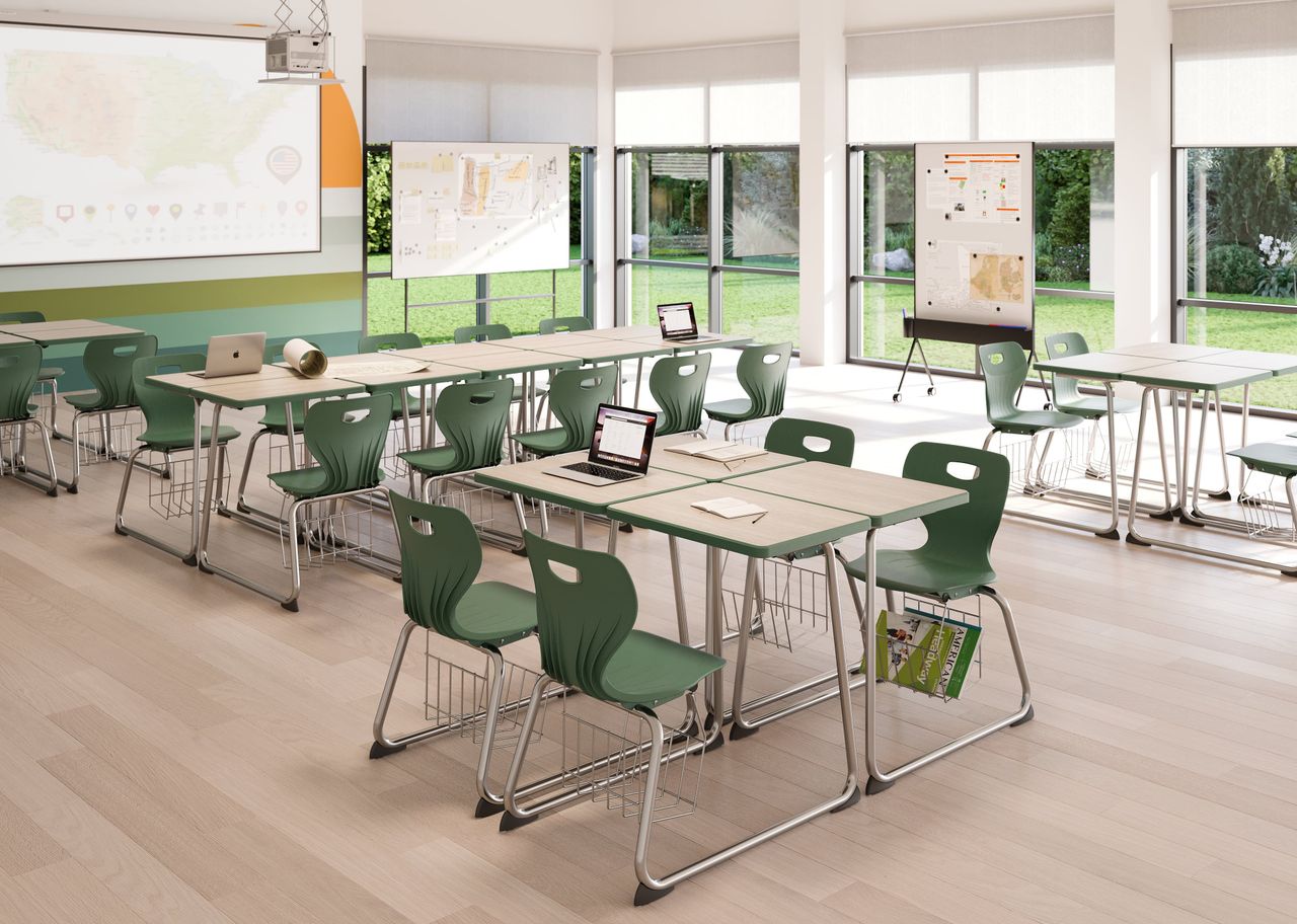 High School Class Lifestyle Render for Classroom Furniture
