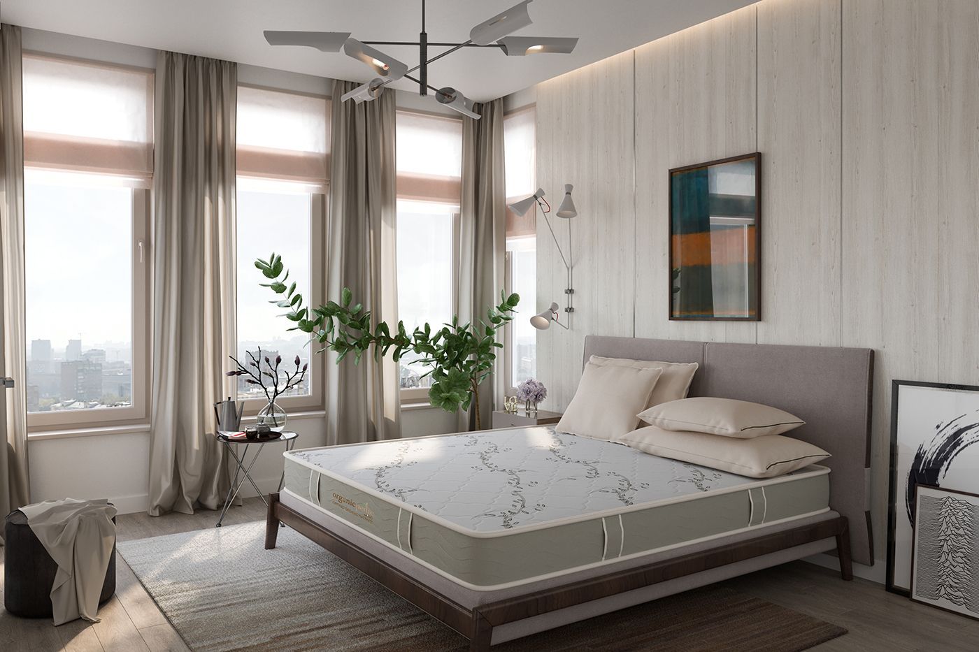 Lifestyle bedroom render for bedding items