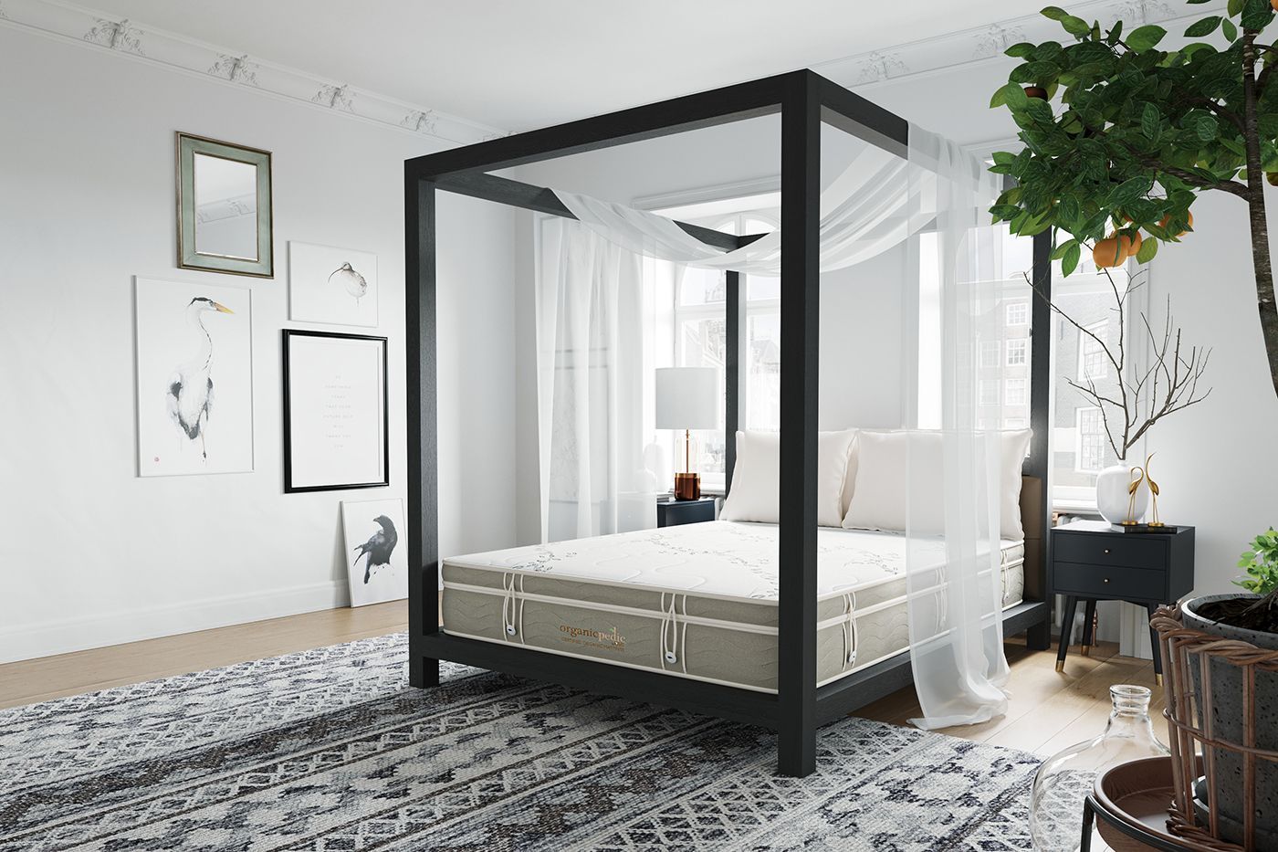 Lifestyle bedroom render in white